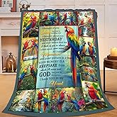 Parrot Blanket Parrots Throw Blanket Soft Cozy Warm Fuzzy Fleece Lightweight Plush Merch Animals Decor Gifts for Bird Lover Man Woman Boys Girls Couch Bedding Sofa 50"X40"