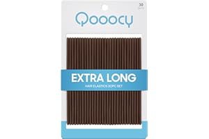 Brown Extra Long Hair Ties No damage 30 Pack, 4MM Ouchless Elastic Hair Bands for Women's Hair Elastic Ponytail Holders for P