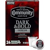 Community Coffee Dark & Bold Espresso Roast 24 Count Coffee Pods, Compatible with Keurig 2.0 K-Cup Brewers, 24 count (Pack of 1)