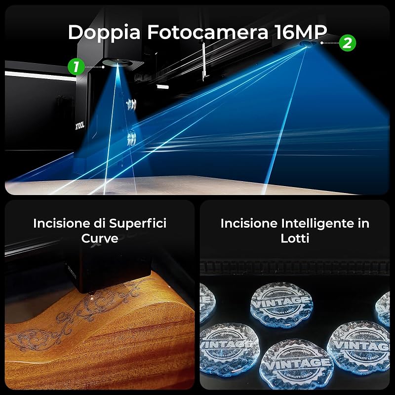 P2S 55W Incisione Laser CO2, Taglio laser da tavolo intelligente