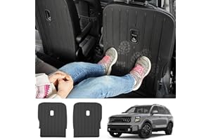 CARESA Backrest Mats Behind 2nd Row Kick Mats for 2020-2024 Kia Telluride Accessories, All Weather TPE Kick Mats Backrest Mats Interior Protector for Kia Telluride
