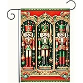 BlissYard Christmas Garden Flag 12x18 Inch Double Sided Nutcracker Soldier Flag Holiday Yard Decoration Outdoor Banner Small Winter Garden Flags Christmas Porch Lawn Home Farmhouse Outdoor Decor