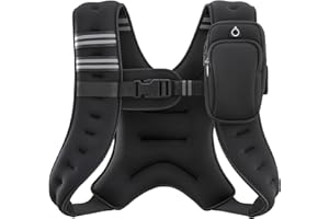ZELUS Gilet lesté, 2,7 kg/3,6 kg/5,4 kg/7,3 kg/9,1 kg/11,3 kg/13,6 kg avec bande réfléchissante pour l’entraînement, la musculation, la course, le fitness, le renforcement musculaire, la perte de