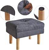 YMYNY Foot Stool Ottoman Small with Sponge Seat 40x29x32CM Dark Grey HBD023BG view 7