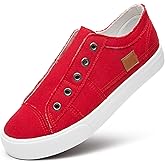 Women's Slip on Shoes Non Slip Fashion Canvas Sneakers Low Top Casual Shoes