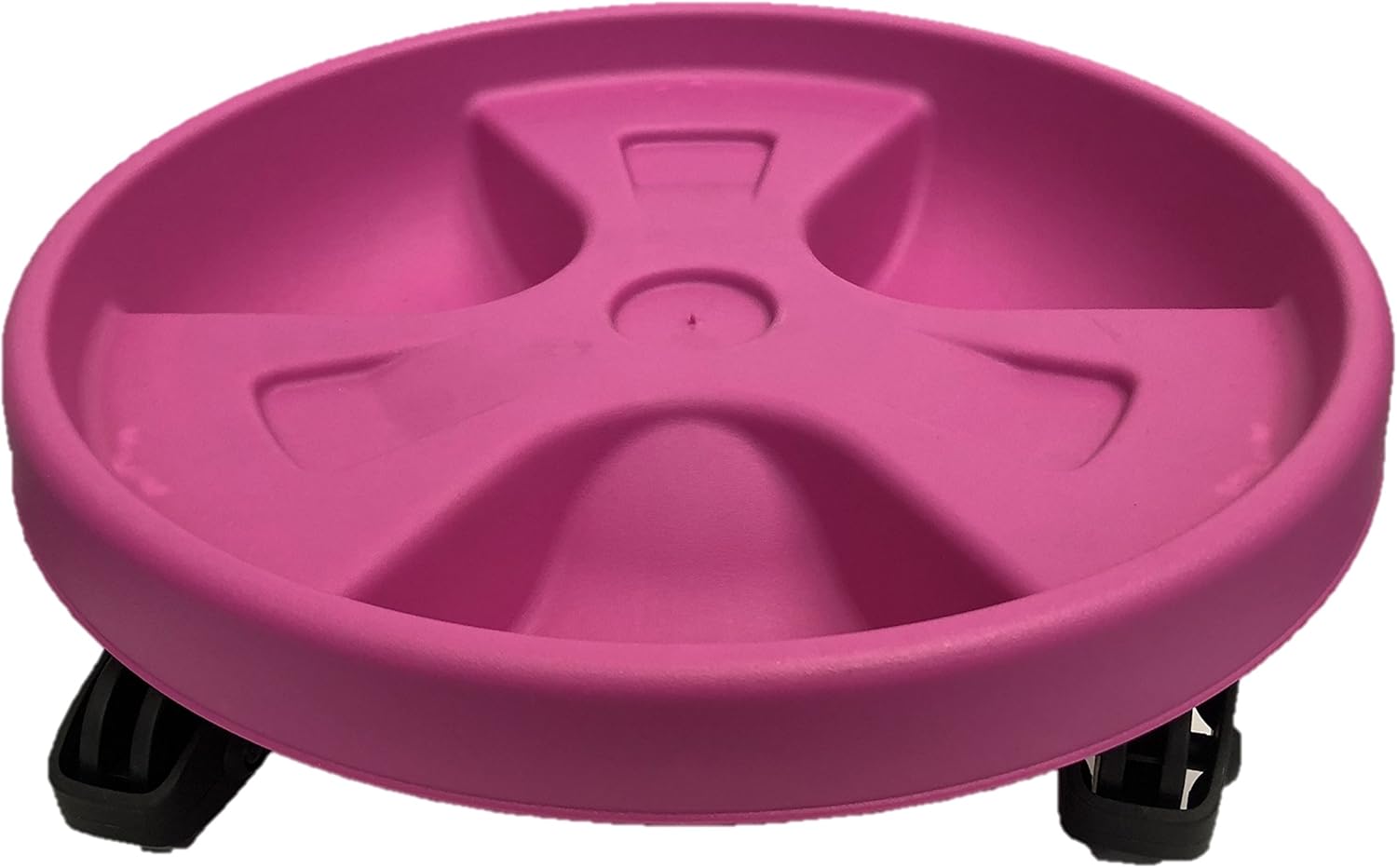 Urban 28cm Round Plant Pot Trolley Plant Pot Holder on Wheels (Pink