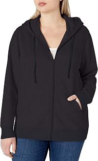 Amazon Essentials Women's Plus Size French Terry Fleece Full-Zip Hoodie