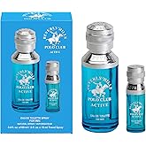 Beverly Hills Polo Club Active Cologne for Men - Designer Eau de Toilette Bonus Pack - 3.4oz & 0.5oz Travel Size - Long-Lasting Fresh Fragrance