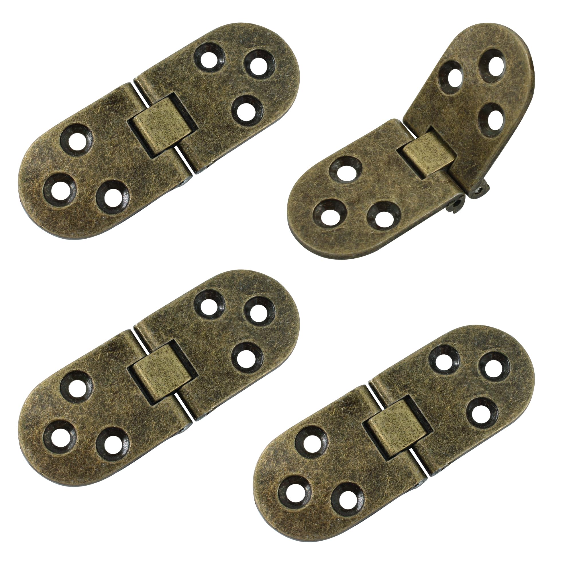 Photo 1 of AUXBC Heavy Duty Folding Table Hinges(3.1 x 1.15inch), Zinc Alloy Table Folding Flip Top Hinge, 180 Degree Round Edge Butler Tray Hinge, Bronze/4Pcs
