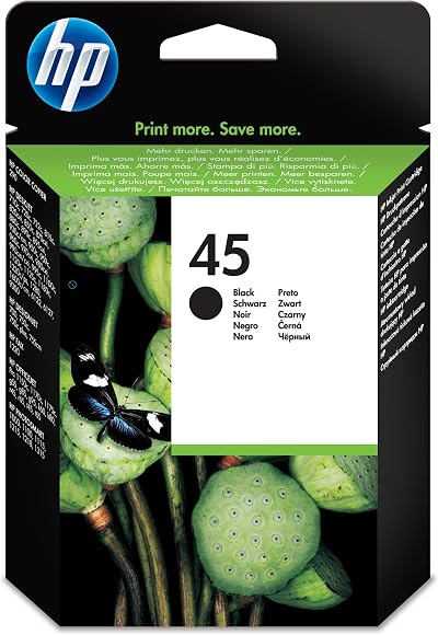 HP 45 Black Ink Cartridge 51645A Pigment Ink 930 Pages Deskjet Photosmart