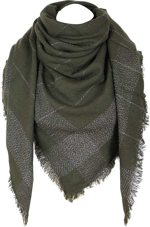 Sawekin Damen XXL Schal 180x130cm - Karo Halstuch & Poncho Für Herbst/Winter