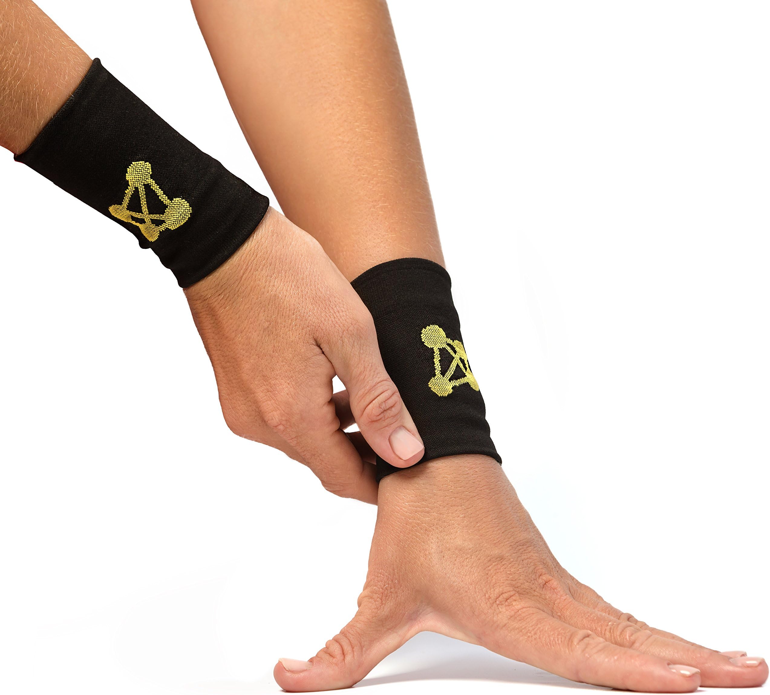 CopperJoint Compression Wrist Support – Copper-Infused Bands Support Improved Circulation, Recovery, Help Relieve Stiff & Sore Muscles - 1 Pair (Small)