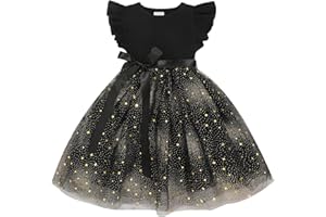 Sinhoon Toddler Girl Tulle Dress Summer Ruffle Sleeveless Baby Girl Fashion Casual Dresses 1-6Y