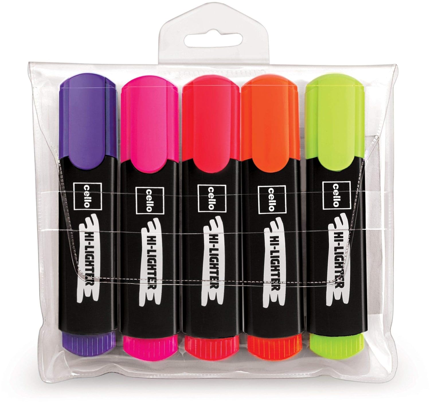 Cello Highlighter Pack of 5 At Rs.70/ Only. [MRP Rs.100/] OFFER