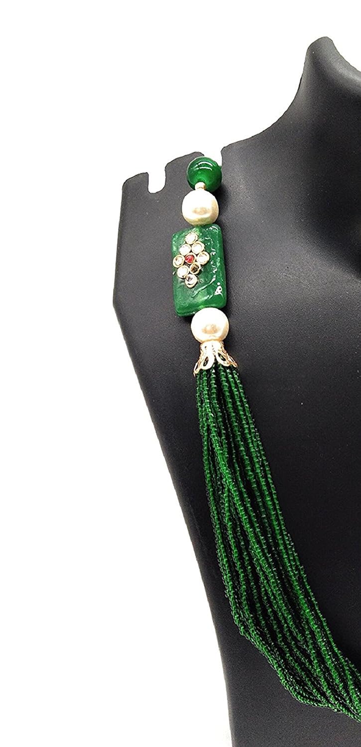 catalyst tibetan stone beads necklace set with earrings for women & girls