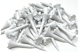 NorthPointe 1 ½” Plastic Golf Tees – Short Tees for Irons, Par Threes, Hybrids, and Driving Range - Pack of 50 or 100 Bulk in High Visibility White Durable Plastic