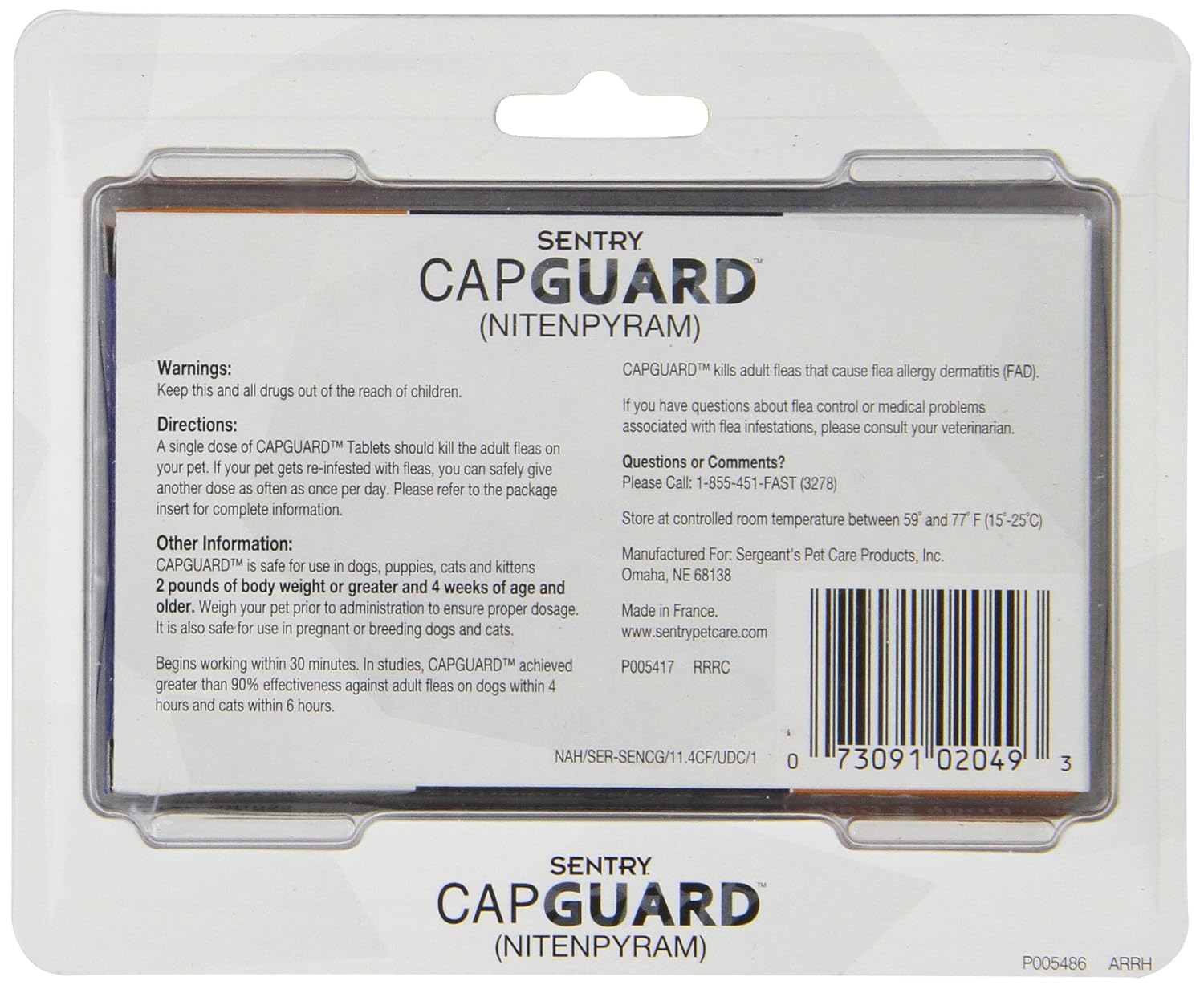 Reviews SENTRY Capguard (nitenpyram) Oral Flea Control Medication