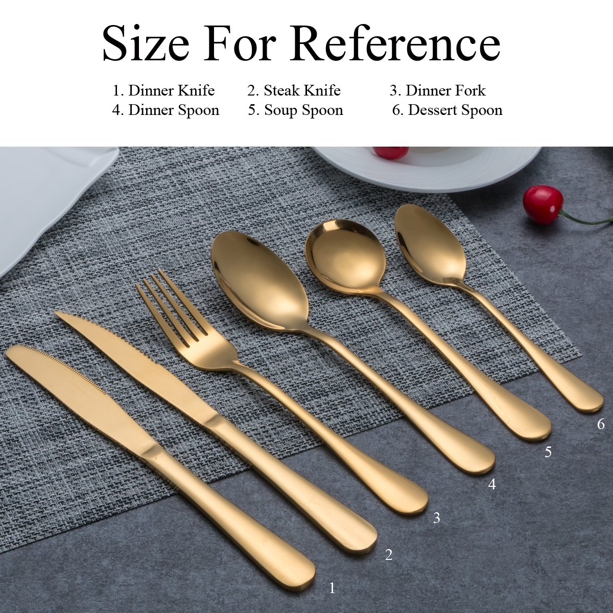 Berglander Titanium Gold Plated Stainless Steel Steak Knives Golden