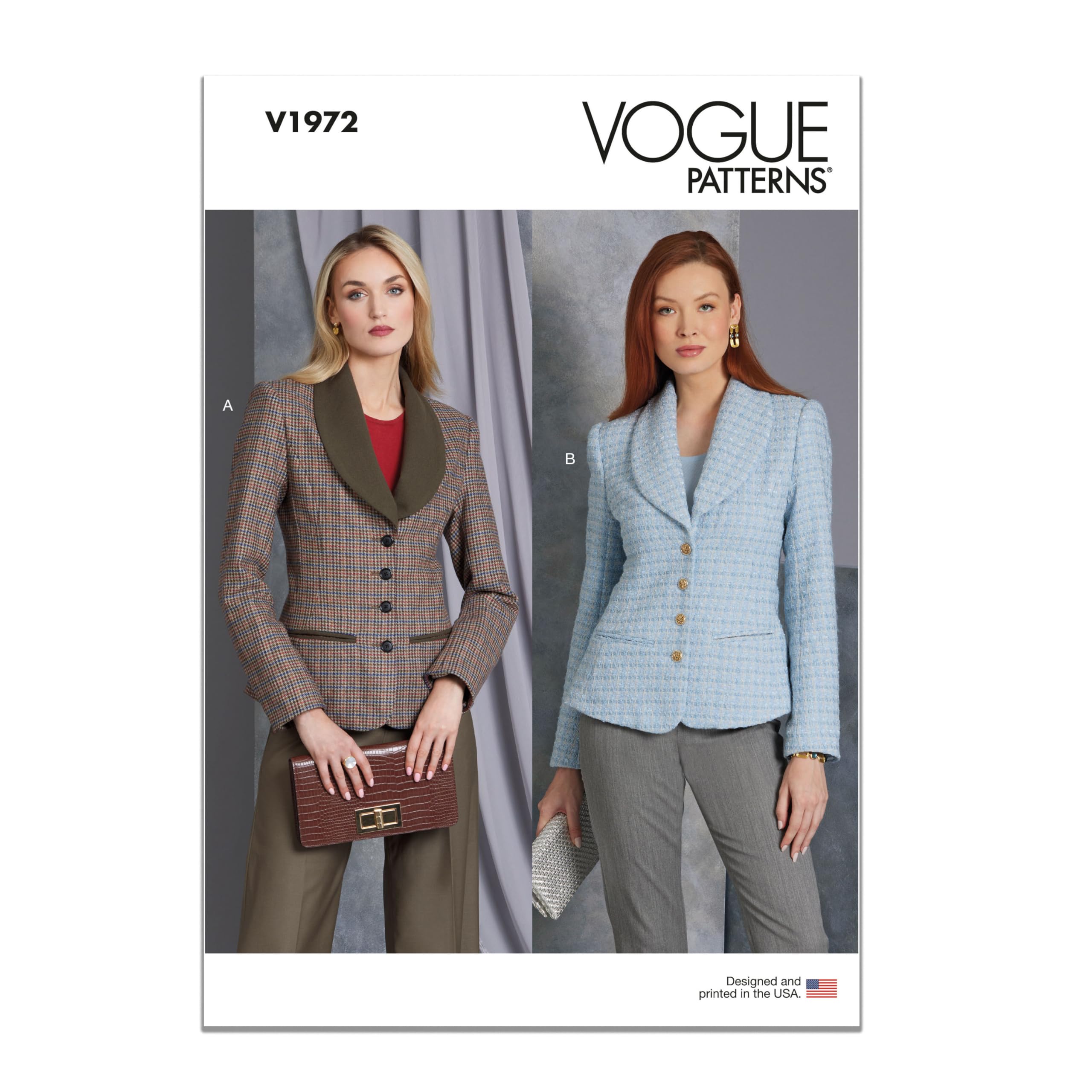 Vogue V1972H5 Misses' Jacket H5 (6-8-10-12-14)