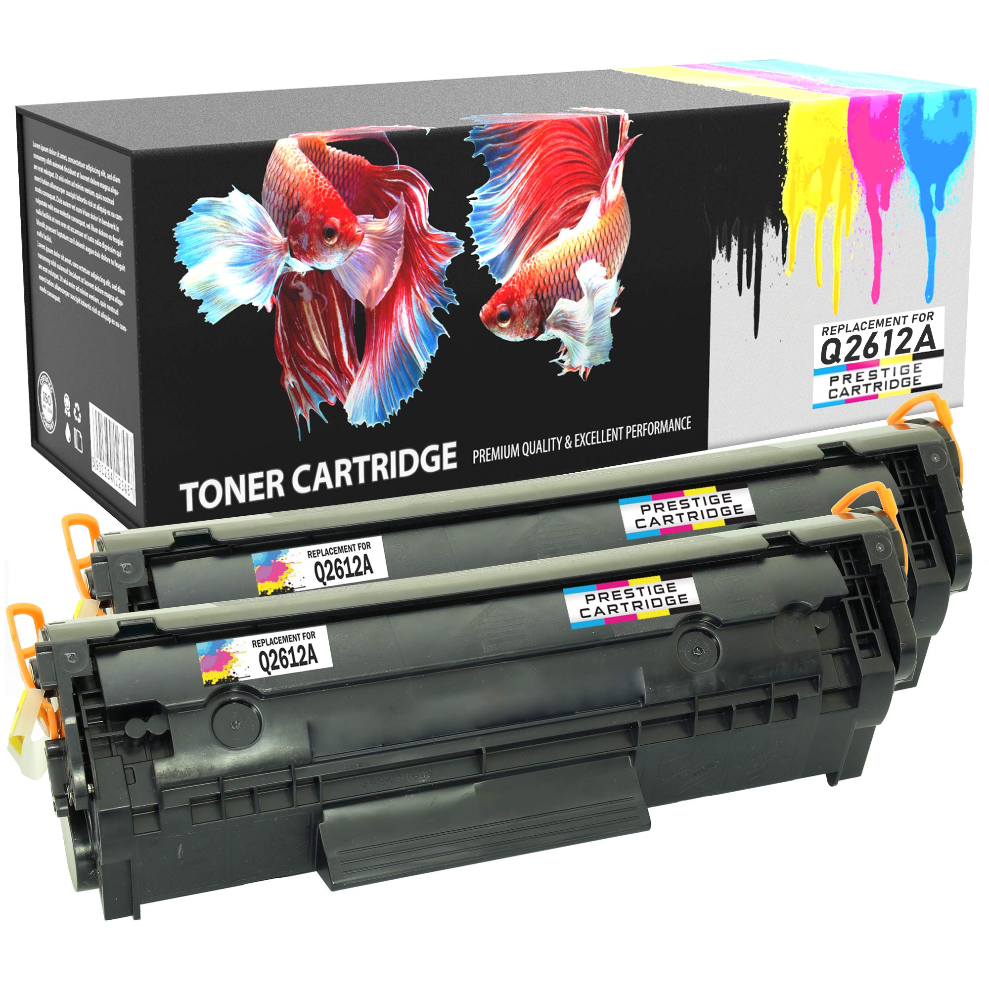 Prestige Cartridge Q2612A 12A Compatibele Toner Cartridge voor HP LaserJet 3055 3050 3052 3030 3015 1022 1020 Plus 1018 1015 1012 1010 Canon LBP-3000 (2 Zwart)