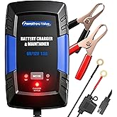 AWELTEC 6V &amp; 12V Smart Battery Charger,1.5A Trickle Charger Maintainer | Automotive Battery Charger with LED Lights.Multi-Protection for Cars, Boat, Motorcycle LiFePO4 &amp; Lithium Batteries.