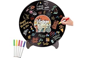 Holkcog Vinyl Record 50th Birthday Decoration, Vintage 1976 Birthday Party Poster Sign With Stand, Beach Themed 50 Year Old P