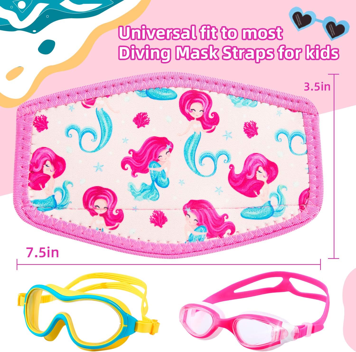 AMUSEPROFI Neoprene Diving Mask Strap Cover for Kids – Diving Mask Slap Straps - Neoprene Cover for Dive and Snorkel Masks : Sports & Outdoors