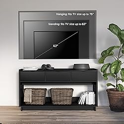Prepac Black Simply Modern Entryway Table, Narrow