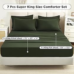 Litanika Super King Comforter Sets Olive Green - 7