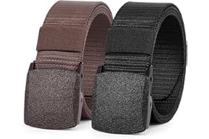 WERFORU Nylon Belt for Men Military Tactical Belt Canvas Outdoor Web Belt with Plastic Buckle