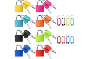 Luggage Padlocks, 8 Pairs Metal Suitcase Locks with Keys, Multicolor Mini Keyed Padlock for Luggage, Suitcase, Backpack, Lapt
