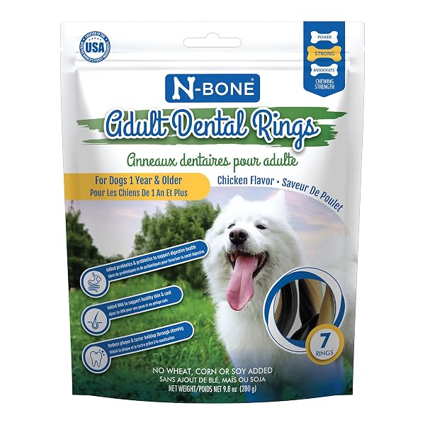 N-BONE ADULT DENTAL RINGS CHICKEN FLAVOR DOG TREATS,...