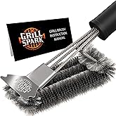 BBQ Grill Brush and Scraper 18" | Stainless Steel Cleaning Brush Accessories | Best for Weber Gas, Charcoal, Porcelain, Cast 
