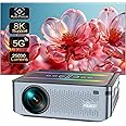 Auto Focus 4K/8K Projector with 5G WiFi and Bluetooth, Portable Outdoor Movie Theater Compatible with HDMI, USB, iPhone, Android, TV Stick, Laptop, DVD, PS5
