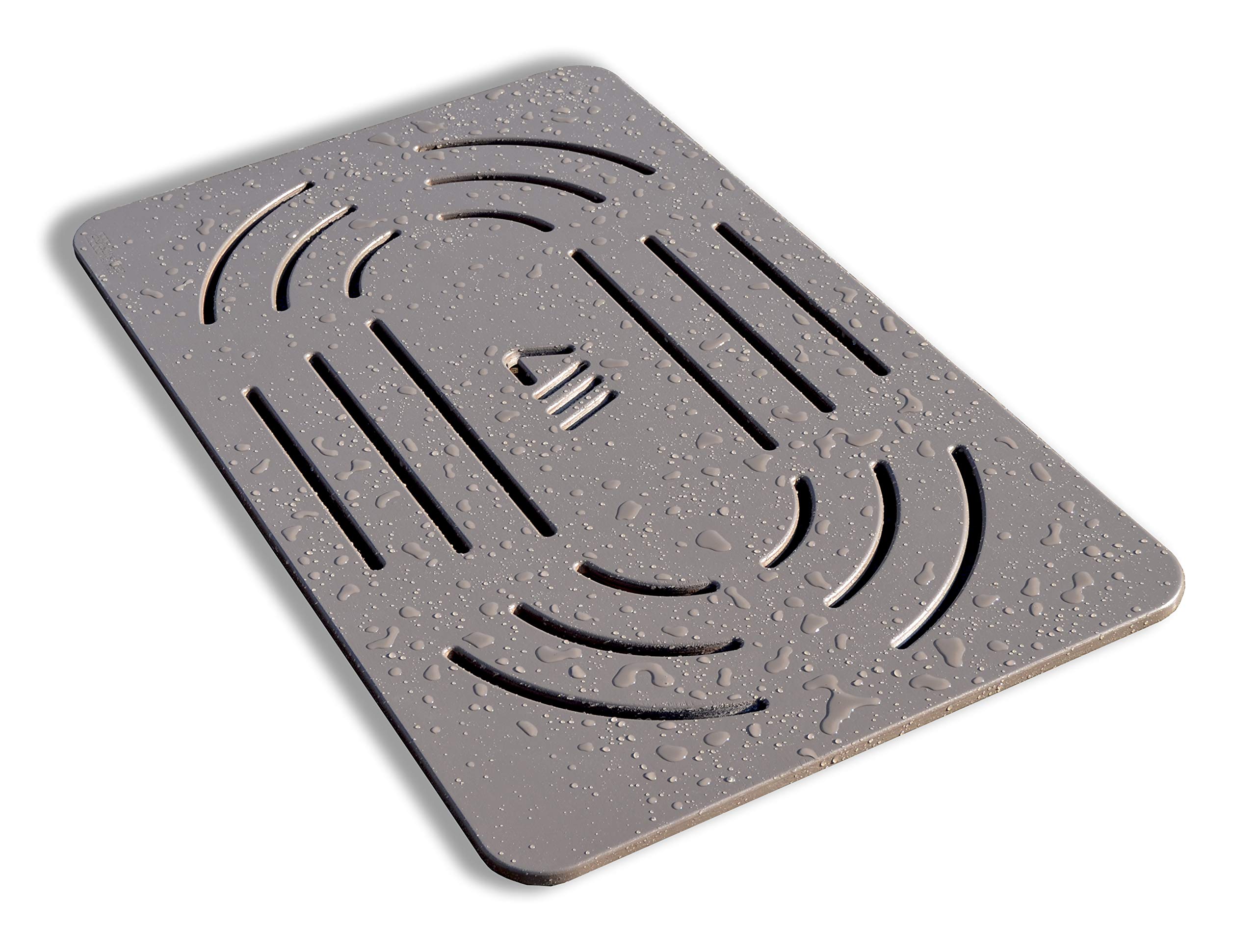 CASTELMERLINO 116.02 Shower Mat Grey Brown in Okumè Marine Plywood 96 x 56 cm for Shower Trays 120 x 70/80 cm