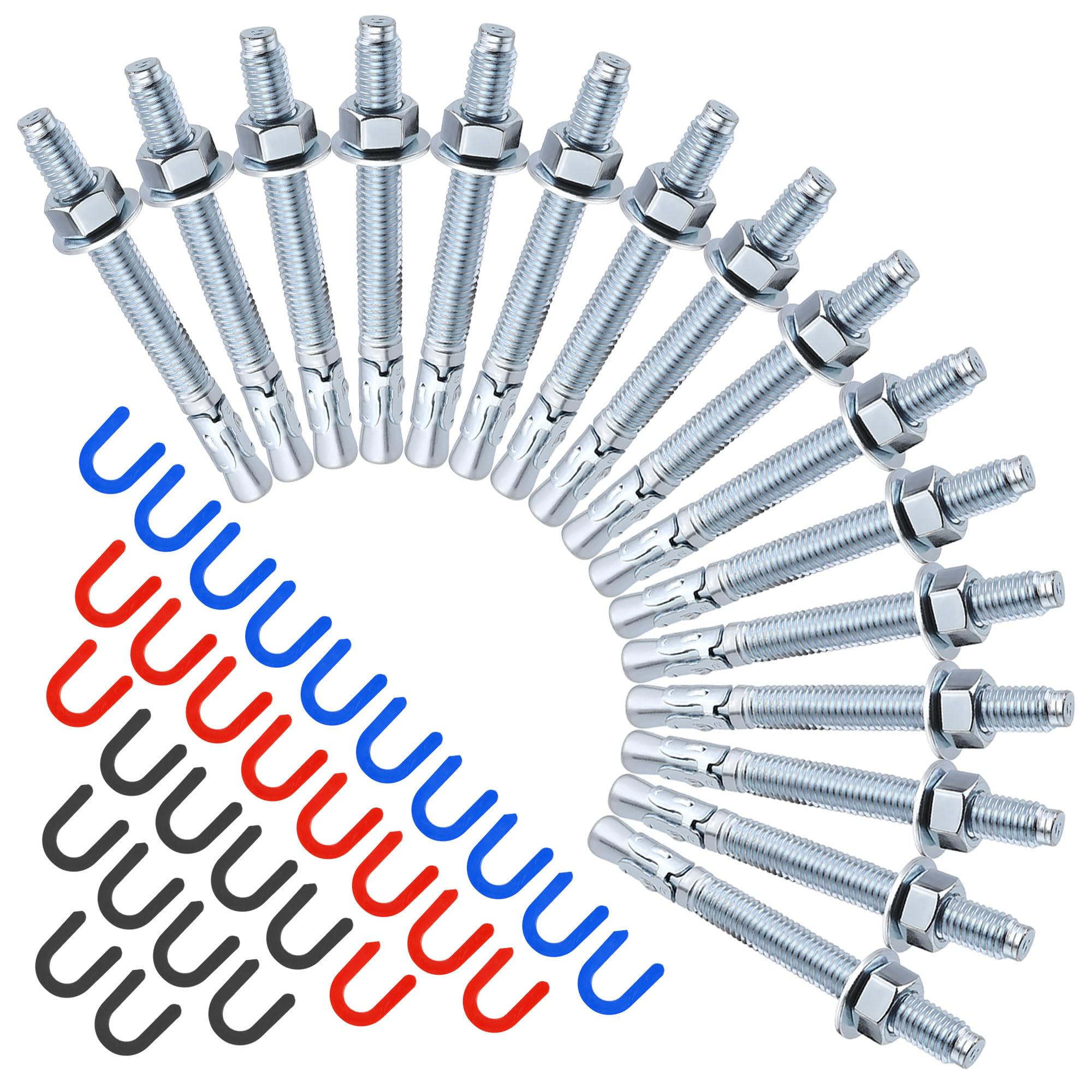 Photo 1 of Wyckoff 46-Pcs Car Lift Install Kit, Lift Installation Kit Includes 16Pcs 3/4"x5.5" Wedge Anchor Bolts and 30Pcs Leveling Shims 1/4" 1/8" 1/16" for 2-Post & 4-Post Lifts