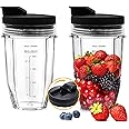 2Pcs Replacement 18oz Blender Cup with Sip & Seal Lid Compatible with Nutri Ninja BL450 BL456 BL480 BL482 BL640 BL642 BL682 B