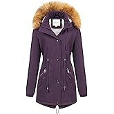 Chrisuno Women's Mid-Length Military Parka Winter Outerwear Insulated Jacket Soft Fleece Snow Faux Fur Coat