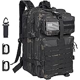 Oraynn 50L Large Military Tactical Backpack Molle Army Assault Pack for Travel Camping Hiking Fishing Backpack for men (black camo)