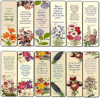 Amazon 花 しおり Kjv 聖書 シリーズ 1 2 3 60パック 60 Pack しおり 文房具 オフィス用品
