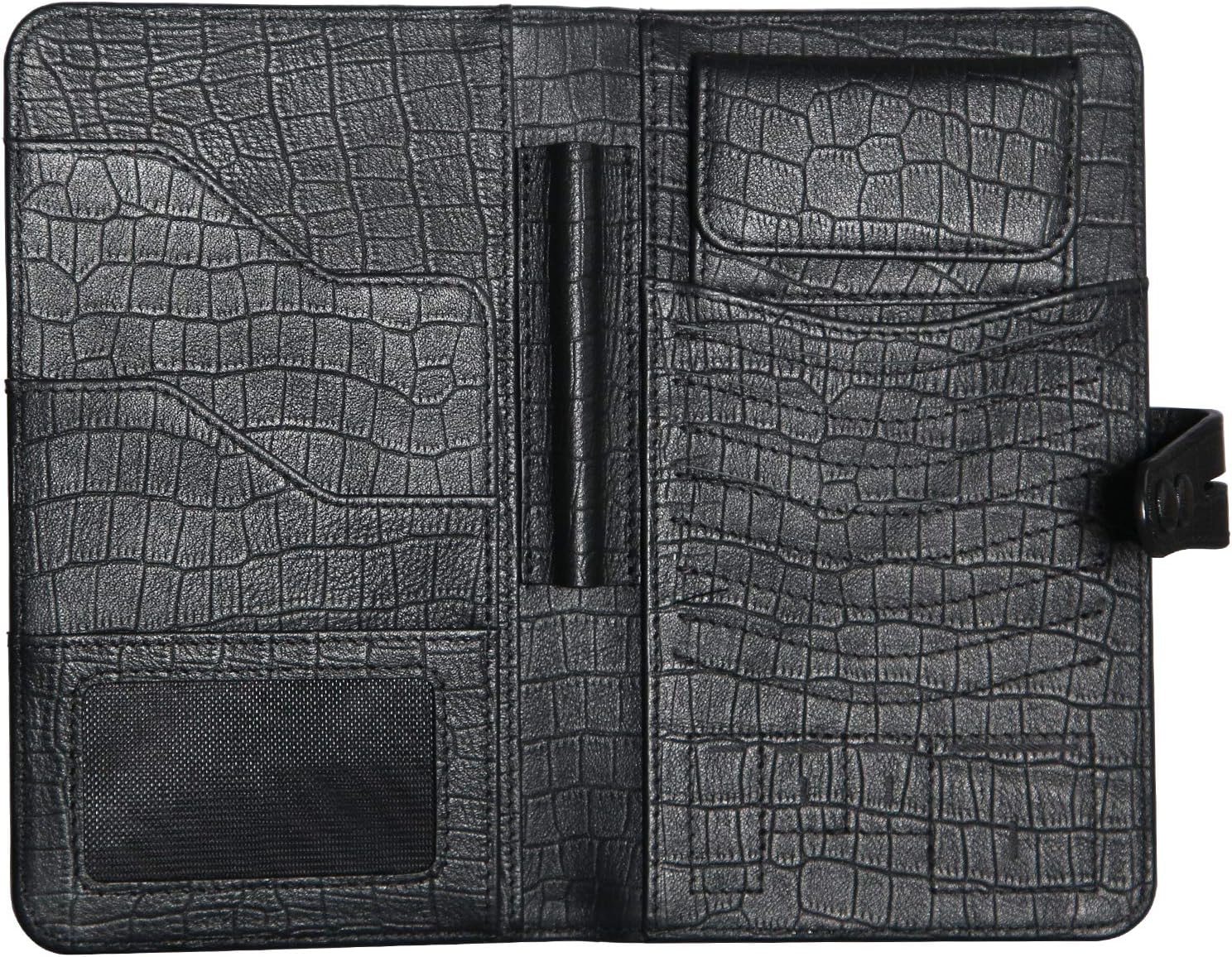 Mens Rfid Blocking Leather Travel Passport Holder Wallet Long Folio Ducument Credit Card Cases Organizer Bifold Wallet New Black