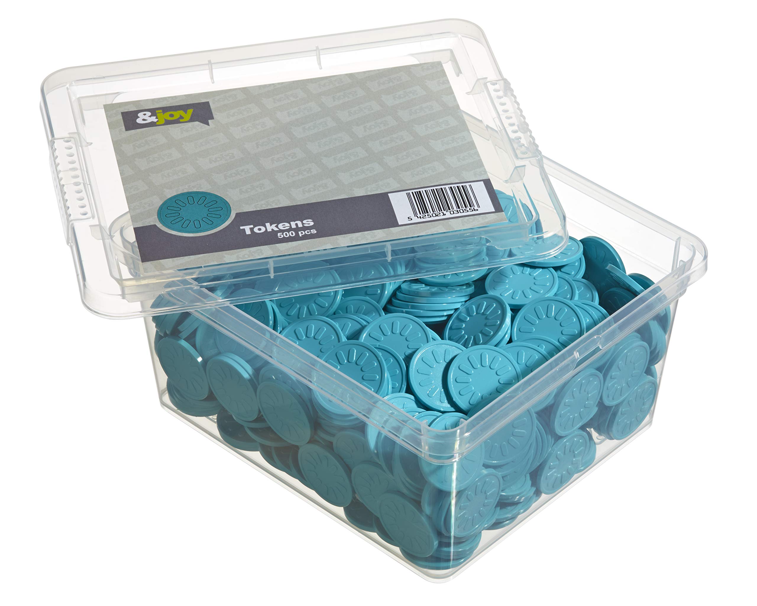 En-Joy embossed plastic tokens - 500 coins - 29 mm - Turquoise Flower