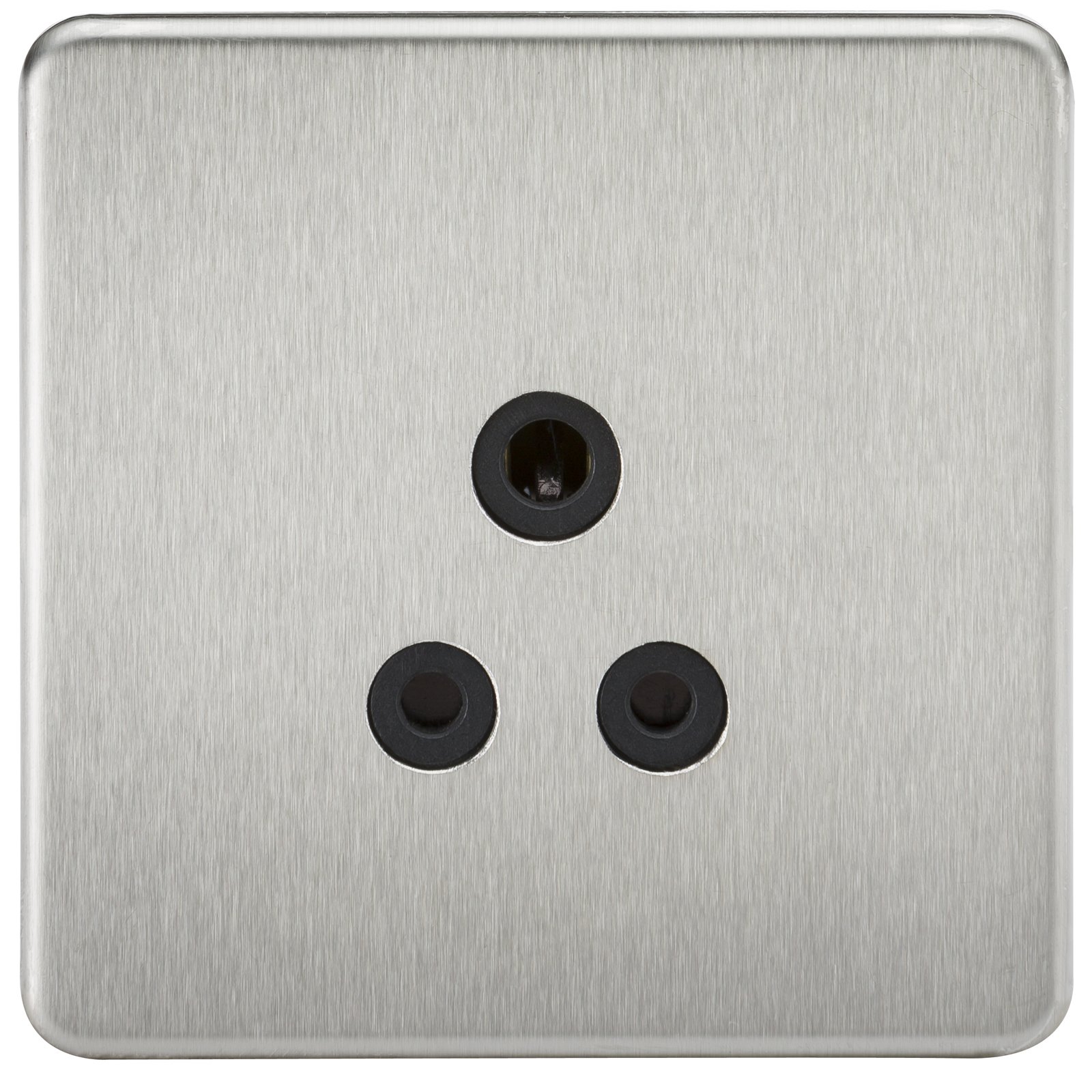 Knightsbridge SFAV5ABC Screwless 5A Unswitched Socket-Brushed Chrome with Black Insert