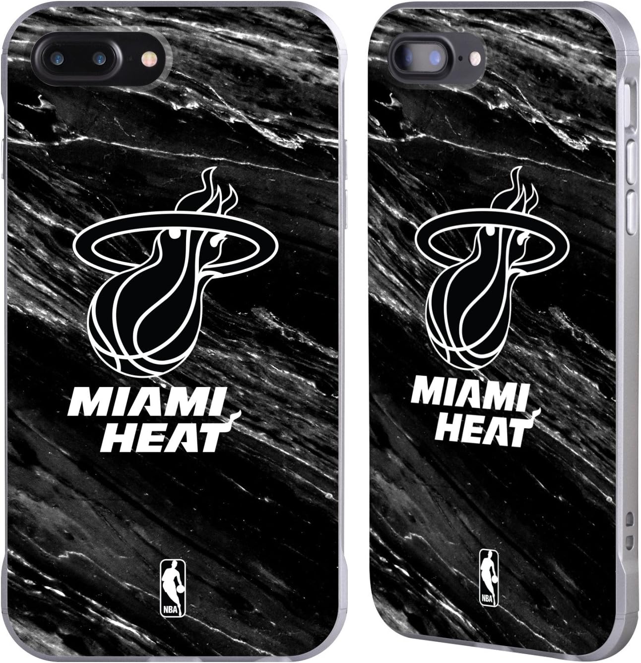 Official NBA B&W Marble Miami Heat Silver Fender Case for Apple iPhone