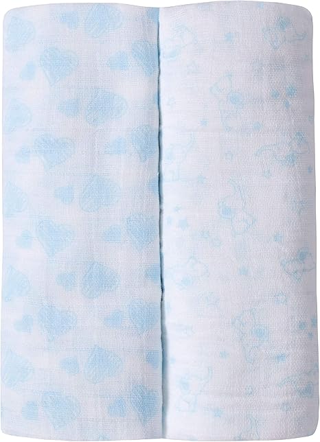 blue muslin squares