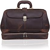 HLC Vintage Leather Briefcase Doctor Bag - Real Leather Briefcase - Style Handbag - Italian Handmade Medical Bag