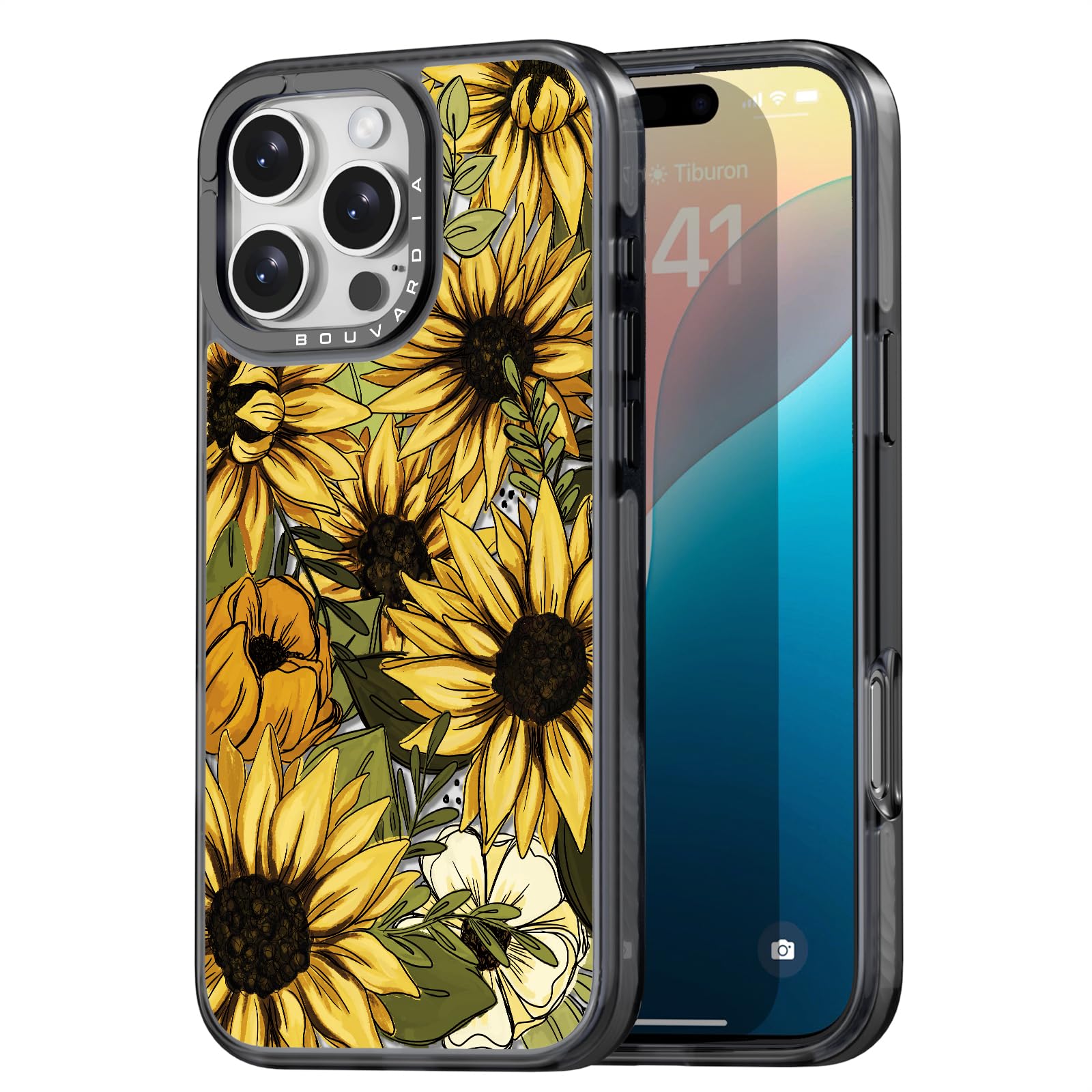 Bouvardia for iPhone 16 Pro Max Case, Cute Design for Women & Girls, Protective & Aesthetic, Floral Theme - Sun Flowers