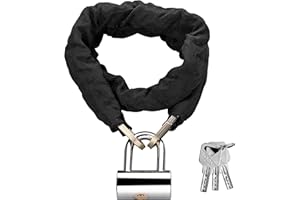 EYPINS Bicycle Chain Lock 3.28 Ft Heavy Duty Motorcycle Locks, Anti Theft Waterproof Uncuttable Chain Lock with U Lock for Bi