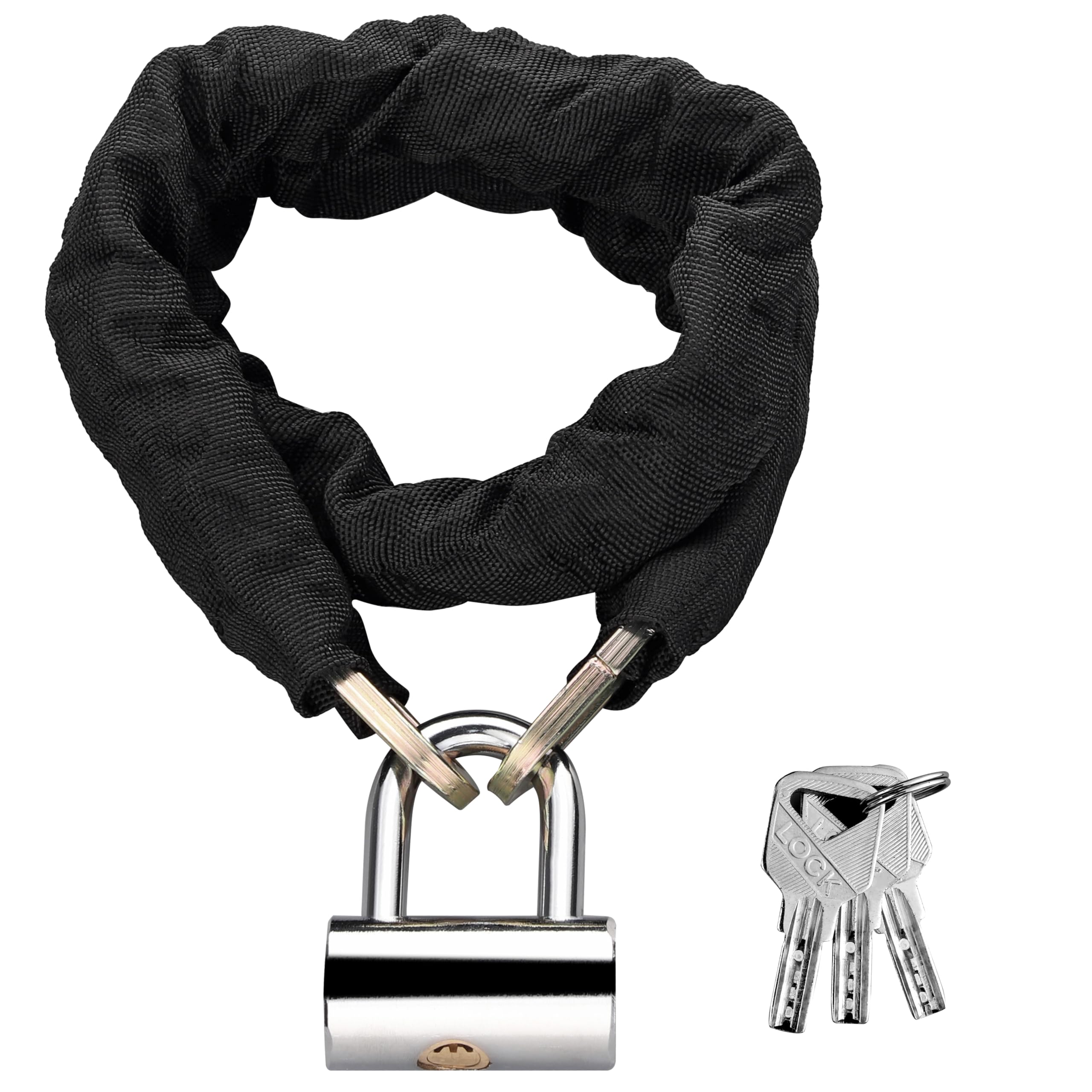 EYPINS 7mm Heavy Duty Cycle Chain Lock with 9.77mm All-Metal U Lock, Bolt-Cutter Resistant, Weatherproof & Anti-Scratch Design for Bicycle, Motorcycle, E-Bike, Gates (1M Length, Black)