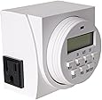 Hydrofarm Dual Outlet 7-Day Grounded Digital Programmable Timer, 1725W, 15A, 1 Minute On/Off